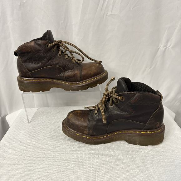 Dr Martens Boots Vintage Womens Size 6 US Made in England 4 UK Brown Y2K Grunge - Picture 13 of 15